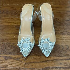 Elegant Clear and Tan Women's Heels